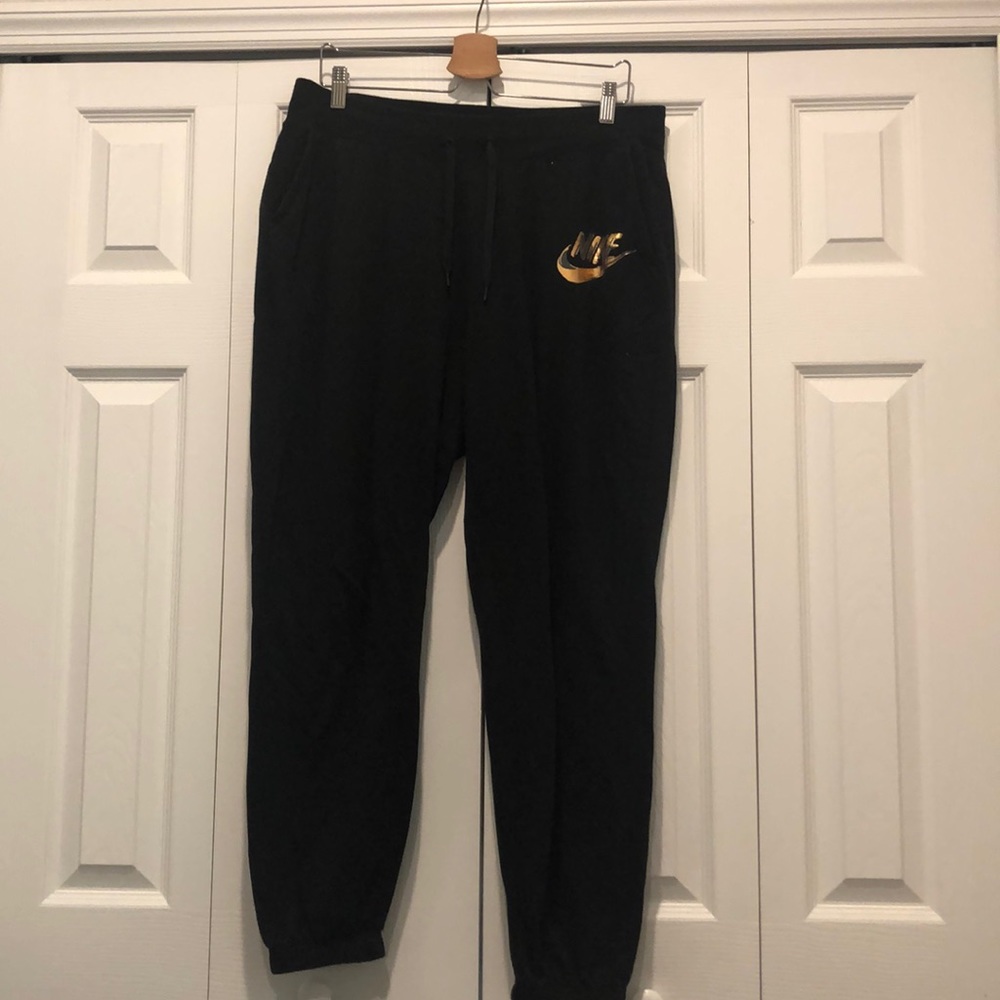 Black Nike Jogger with Gold Swoosh Size M and XL